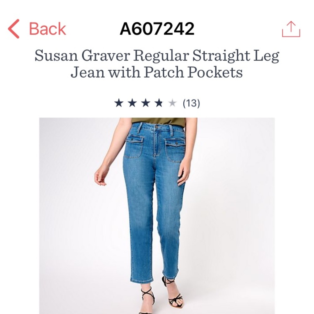 Susan Graver Medium wash jeans, size 12. New.